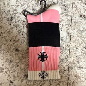 Chrome Hearts Pink and White Casual Socks
